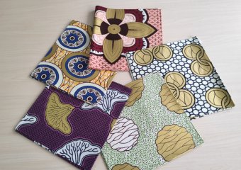 Tissu imprimé wax africain doré